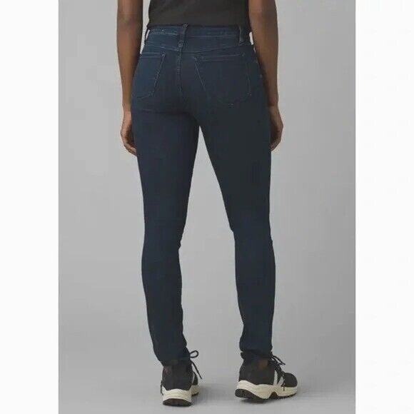 NWT prAna Sienna Skinny Stretch Cotton Jeans Mid Rise 16 / 28 Deep Blue #3221 - Picture 4 of 14
